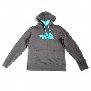 The North Face Women's Gray and Teal Hoodie w Forest Size M